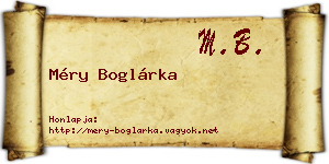 Méry Boglárka névjegykártya